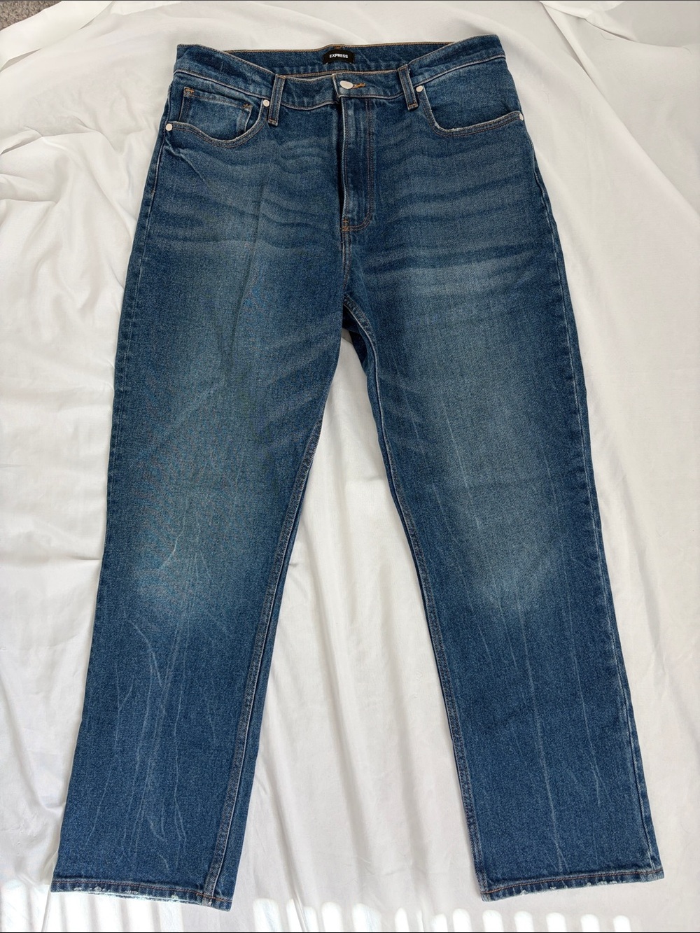 Express Modern Straight Super High Rise Jeans